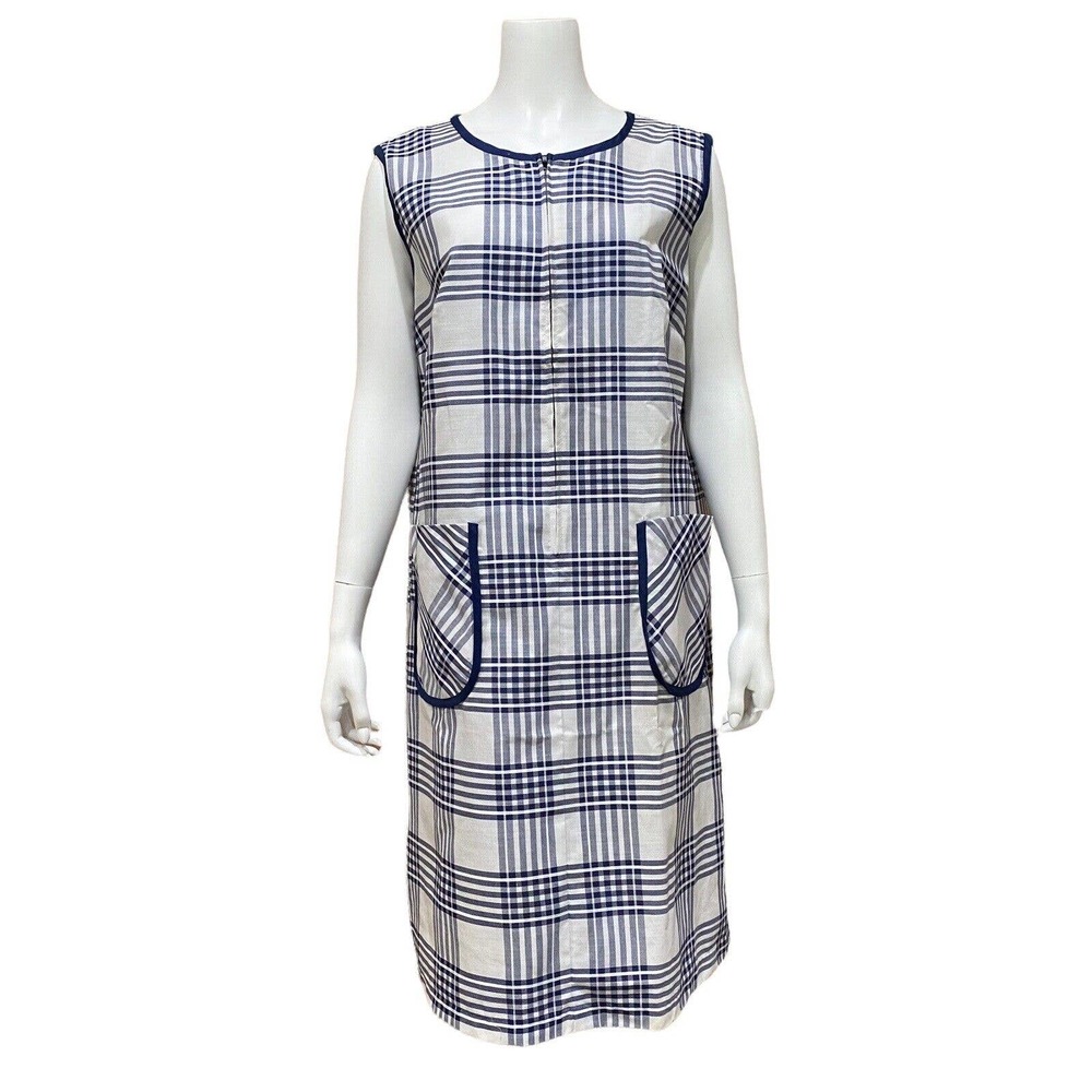 Front Zip Shift Apron Smack Dress Size S Union Made